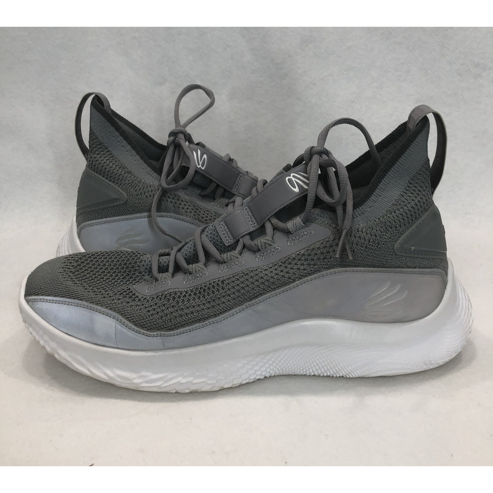 Size 13 - Under Armour Curry 8 Men’s Flow Shine Steel Silver Grey Basketball